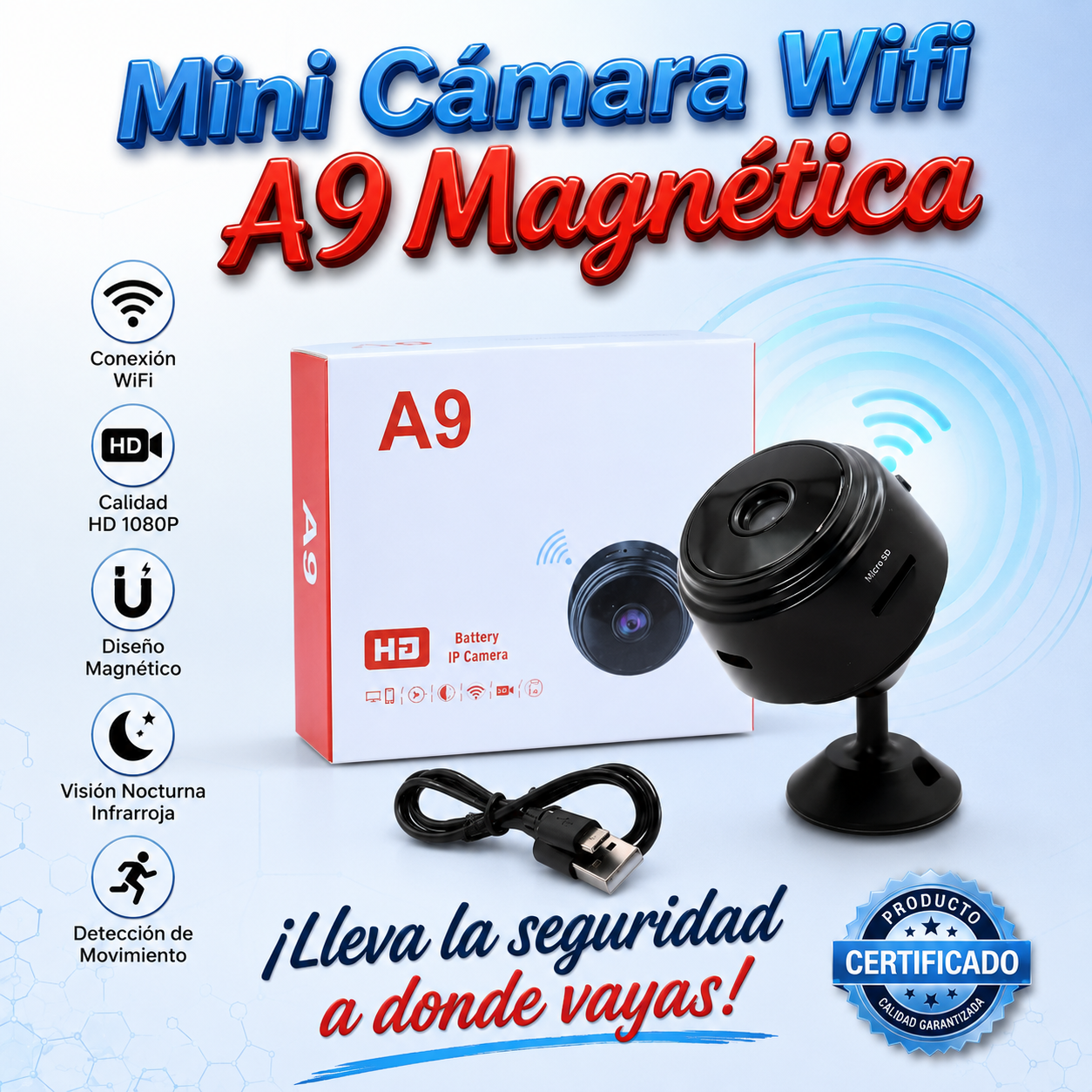 Mini Camara Wifi A9 Magnetica