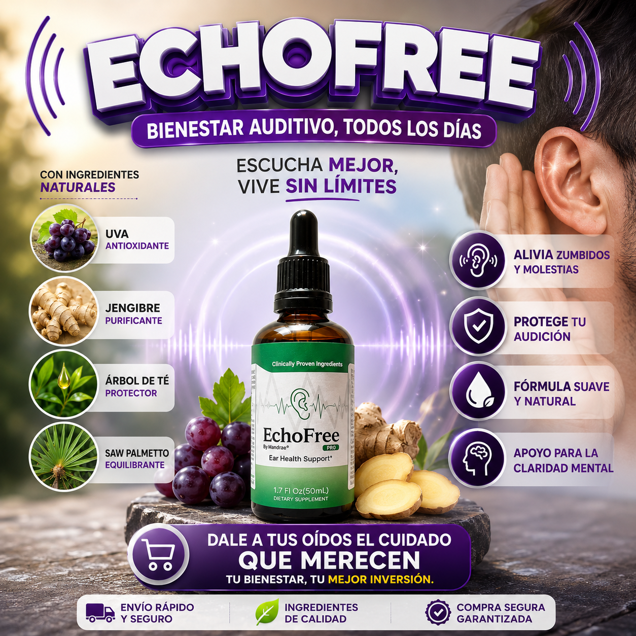EchoFree gotas para el Oido