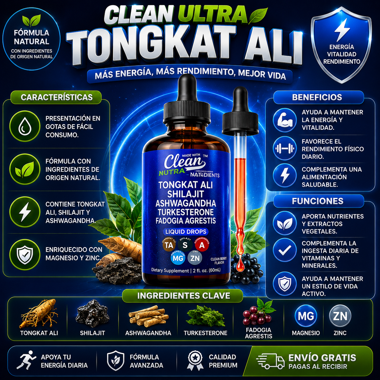 Clean Ultra Multivitamínico Tongkat Ali