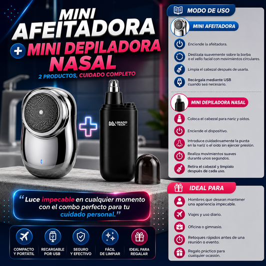 Mini afeitadora + Mini depiladora nasal